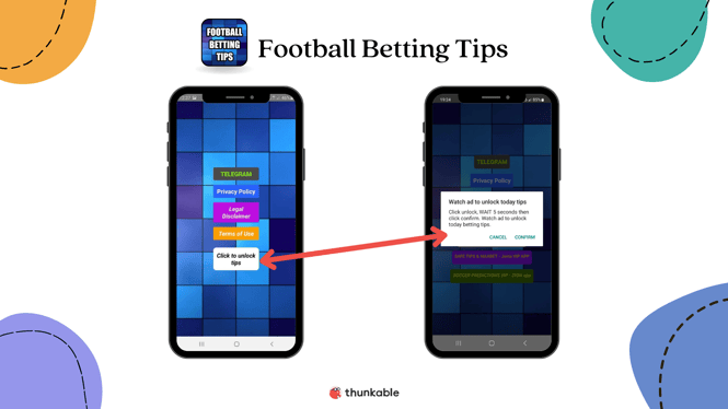 thunkable football betting tips app monetization examples