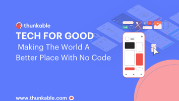 tech for good blog title card no code apps thunkable